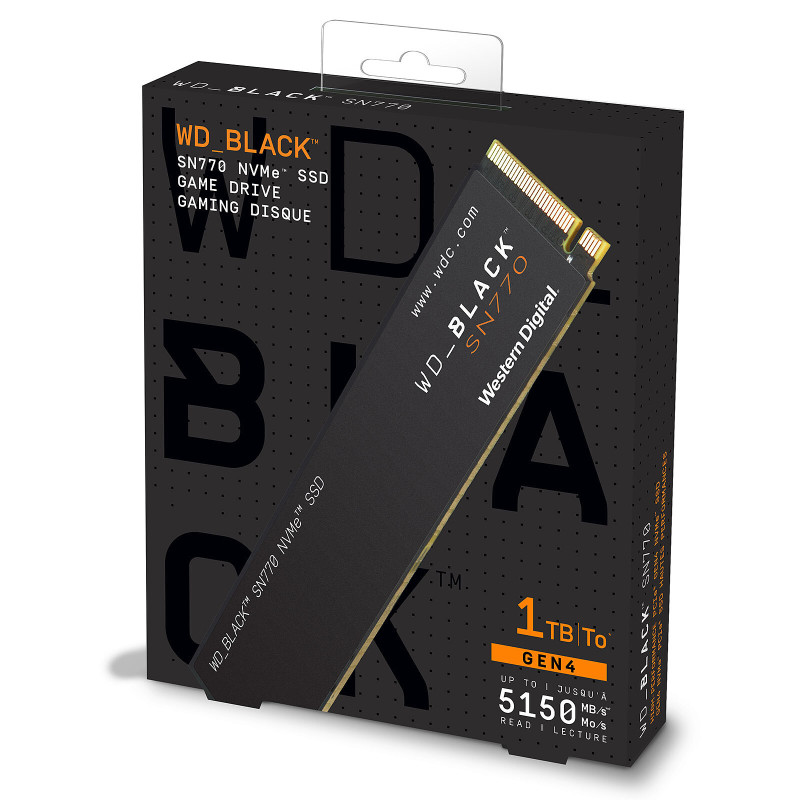 1To - M2 PCIe Western Digital SSD WD_Black SN770 - 1FO 1To - M2 PCIe Western Digital SSD WD_Black SN770 - 1FO