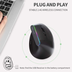 Souris sans fil Delux M618C RGB (pour droitier) - 1FO