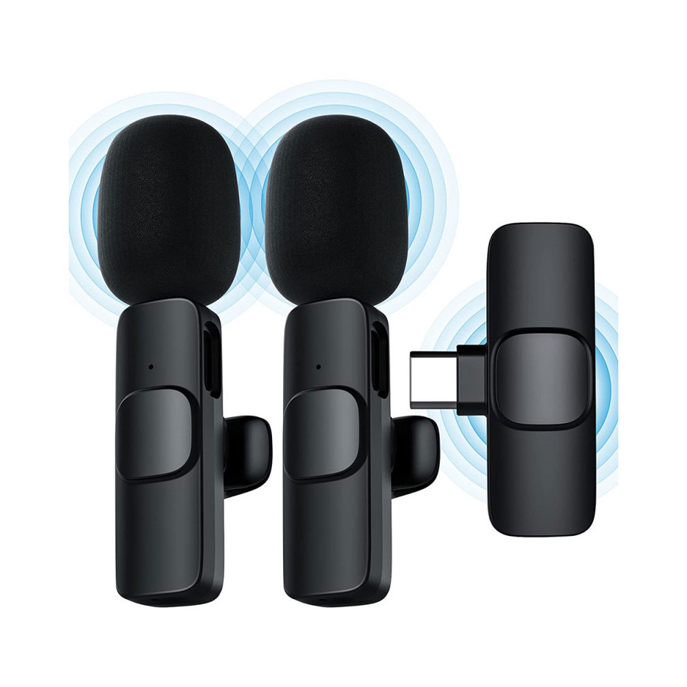 Lot de 2 micros-cravate bluetooth - USB C - LCDP Lot de 2 micros-cravate bluetooth - USB C - LCDP