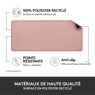Logitech Mouse Pad Studio Series Large (Rose) - ZON