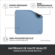 Logitech Mouse Pad Studio Series (Bleu Gris) - ZON