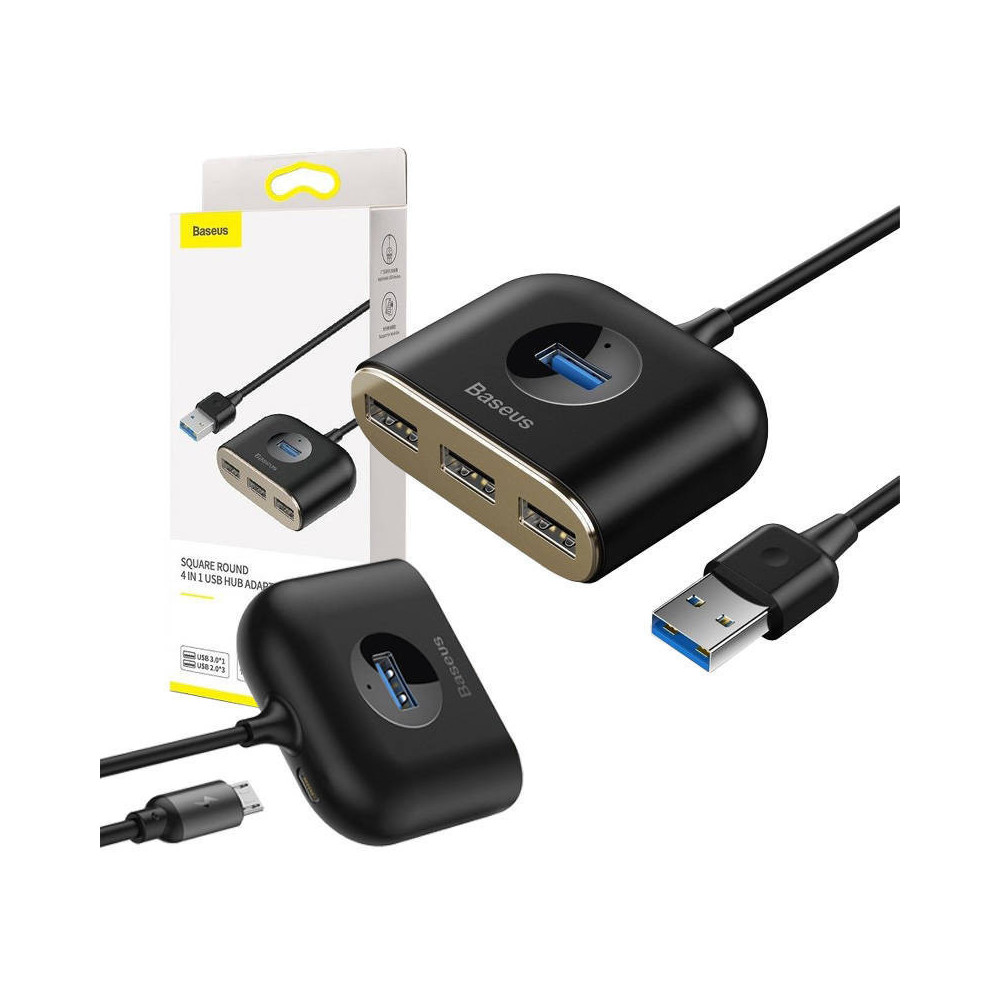 Hub USB3.0 Baseus Square Round - 4ports - 1FO Hub USB3.0 Baseus Square Round - 4ports - 1FO