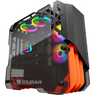 Cougar Blazer Essence RGB avec panneau vitré (Noir/Orange) - 1FO