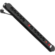 Multiprises Maclean MCE10 - 10 prises avec 2 interrupteurs - 1.5m - 1FO