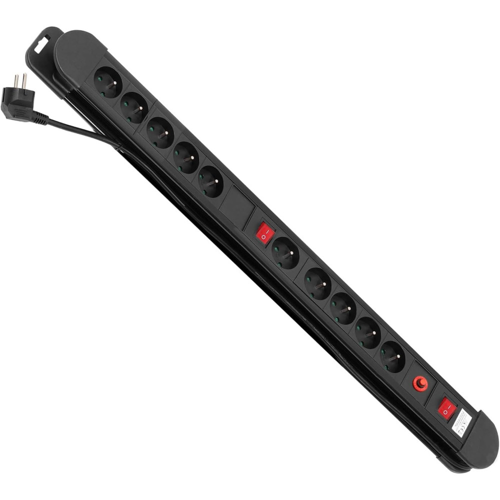 Multiprises Maclean MCE10 - 10 prises avec 2 interrupteurs - 1.5m - 1FO Multiprises Maclean MCE10 - 10 prises avec 2 interrupteurs - 1.5m - 1FO