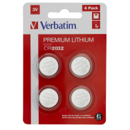 Lot de 4 Piles plates Verbatim Premium CR2032 3V - 49533 - 1FO