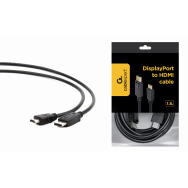 Cable DisplayPort vers HDMI M/M CableXpert 1.8m (Noir) - CC-DP-HDMI-6 - 1FO