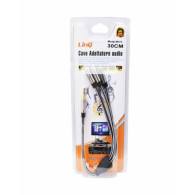 Câble Audio Jack 3.5mm Mâle / 3 Jack 3.5mm Femelles Nylon Tressé 30cm LinQ M1F3 - LCDP