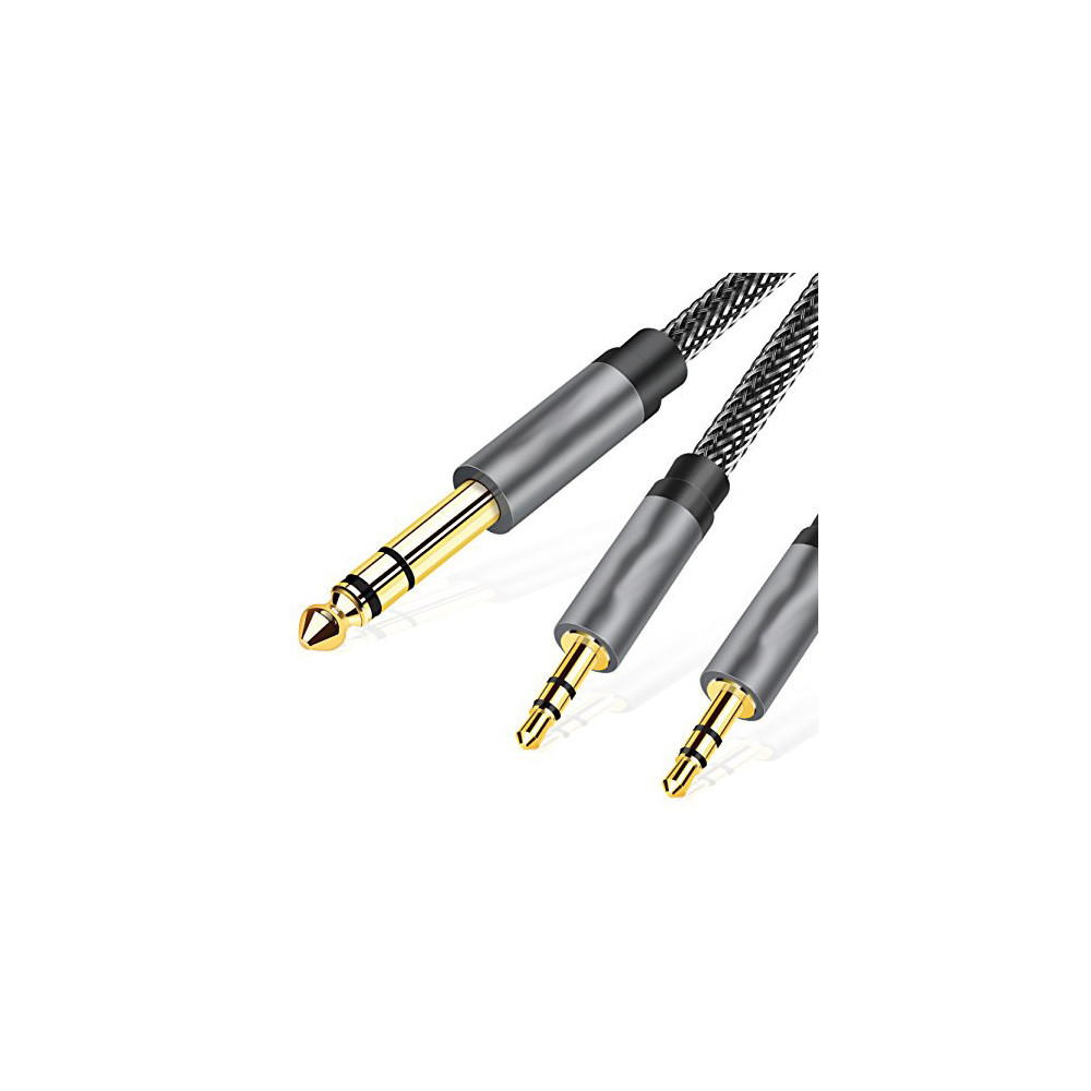 Câble Audio 3m Jack 3.5mm Mâle / Jack 3.5mm + Jack 6.5mm Mâle Nylon Tressé LinQ KL3607 - LCDP Câble Audio 3m Jack 3.5mm Mâle / Jack 3.5mm + Jack 6.5mm Mâle Nylon Tressé LinQ KL3607 - LCDP