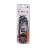 Câble Audio 3m Jack 3.5mm Mâle / Jack 3.5mm + Jack 6.5mm Mâle Nylon Tressé LinQ KL3607 - LCDP