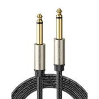 Câble Audio Jack 6.35mm Mâle / Jack 6.35mm Mâle Nylon Tressé 1.5m LinQ KL6601 - LCDP