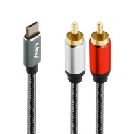 Câble Audio Type-C Mâle / 2 RCA Mâles Nylon Tressé 1.5m LinQ TPC3520 - LCDP