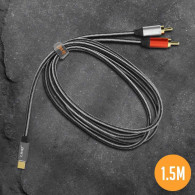 Câble Audio Type-C Mâle / 2 RCA Mâles Nylon Tressé 1.5m LinQ TPC3520 - LCDP