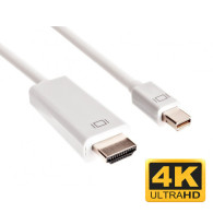 2m - Câble Mini DisplayPort vers HDMI 4K Goobay M/M (Blanc) - 1FO
