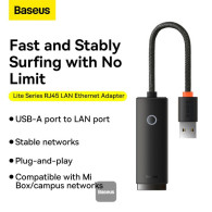 Adaptateur Ethernet Baseus Lite USB2.0 vers RJ45 - 1FO