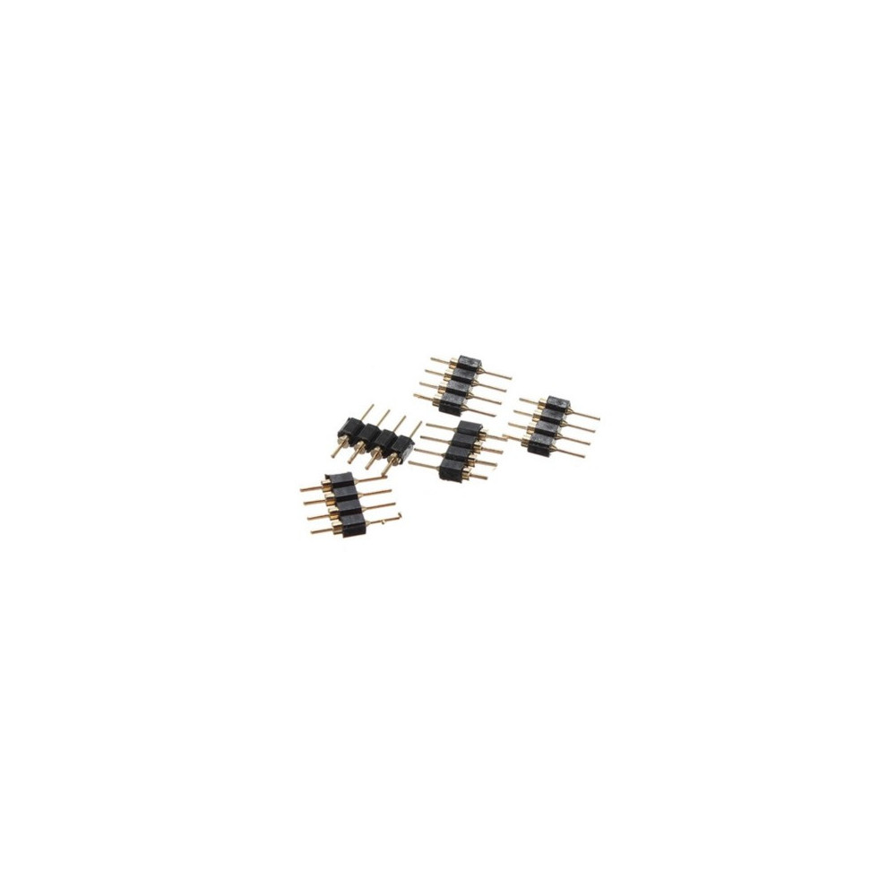 Sachet de 5 Raccords RGB 4Pins MALE/MALE - EXP Sachet de 5 Raccords RGB 4Pins MALE/MALE - EXP