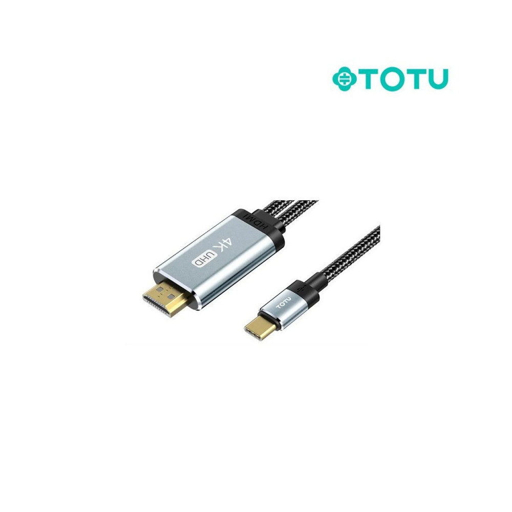 Câble Type-C vers HDMI 4K 65W gris 2M TOTU (BPD-007) - CHR Câble Type-C vers HDMI 4K 65W gris 2M TOTU (BPD-007) - CHR