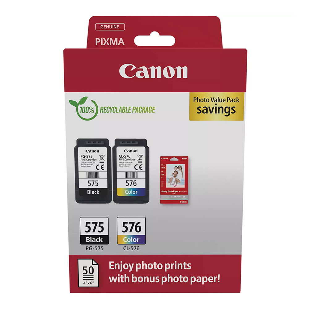 Canon PG-575 + CL-576 - Multipack (Noir et Couleur) - 1FO Canon PG-575 + CL-576 - Multipack (Noir et Couleur) - 1FO