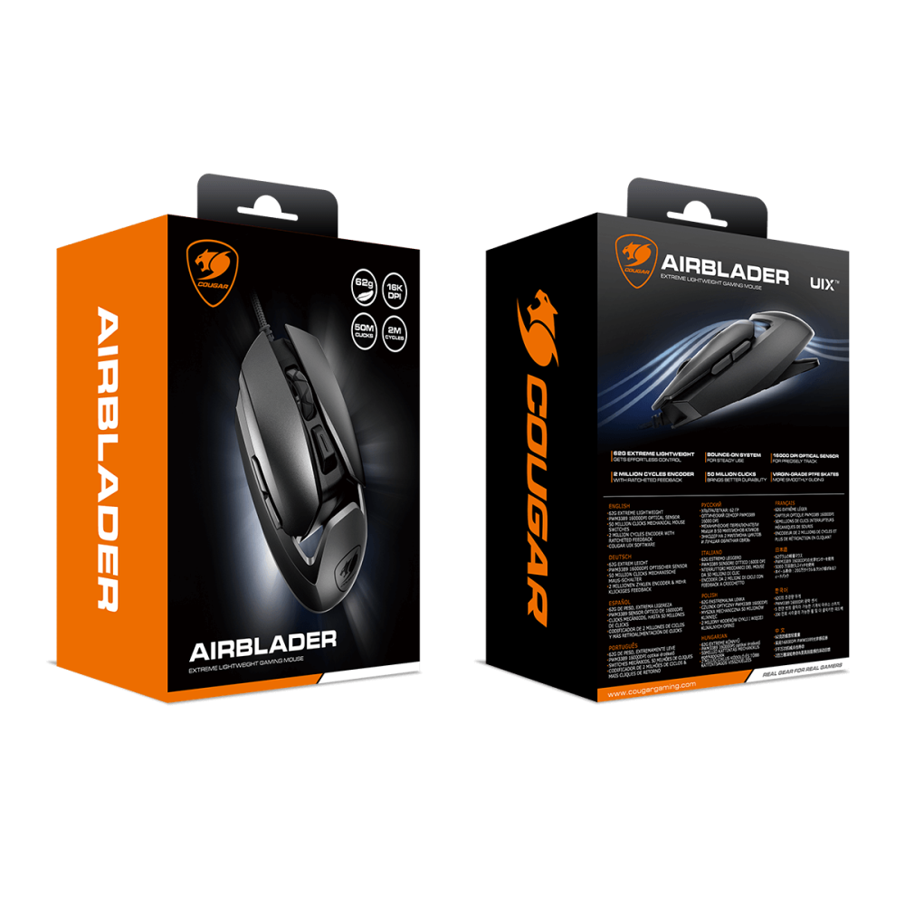 Souris filaire Gamer Cougar Airblader (Noir) - 1FO Souris filaire Gamer Cougar Airblader (Noir) - 1FO