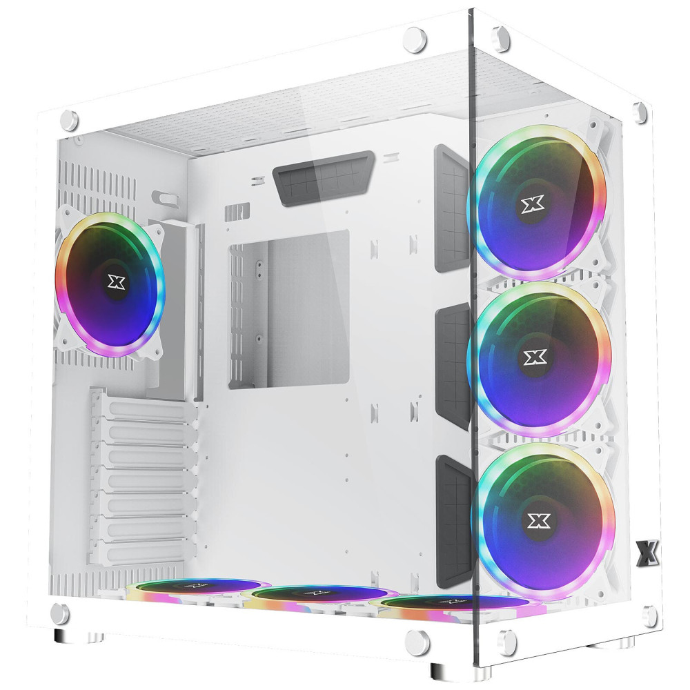 Xigmatek Aquarius Plus RGB avec panneau vitré (Blanc) - 1FO Xigmatek Aquarius Plus RGB avec panneau vitré (Blanc) - 1FO