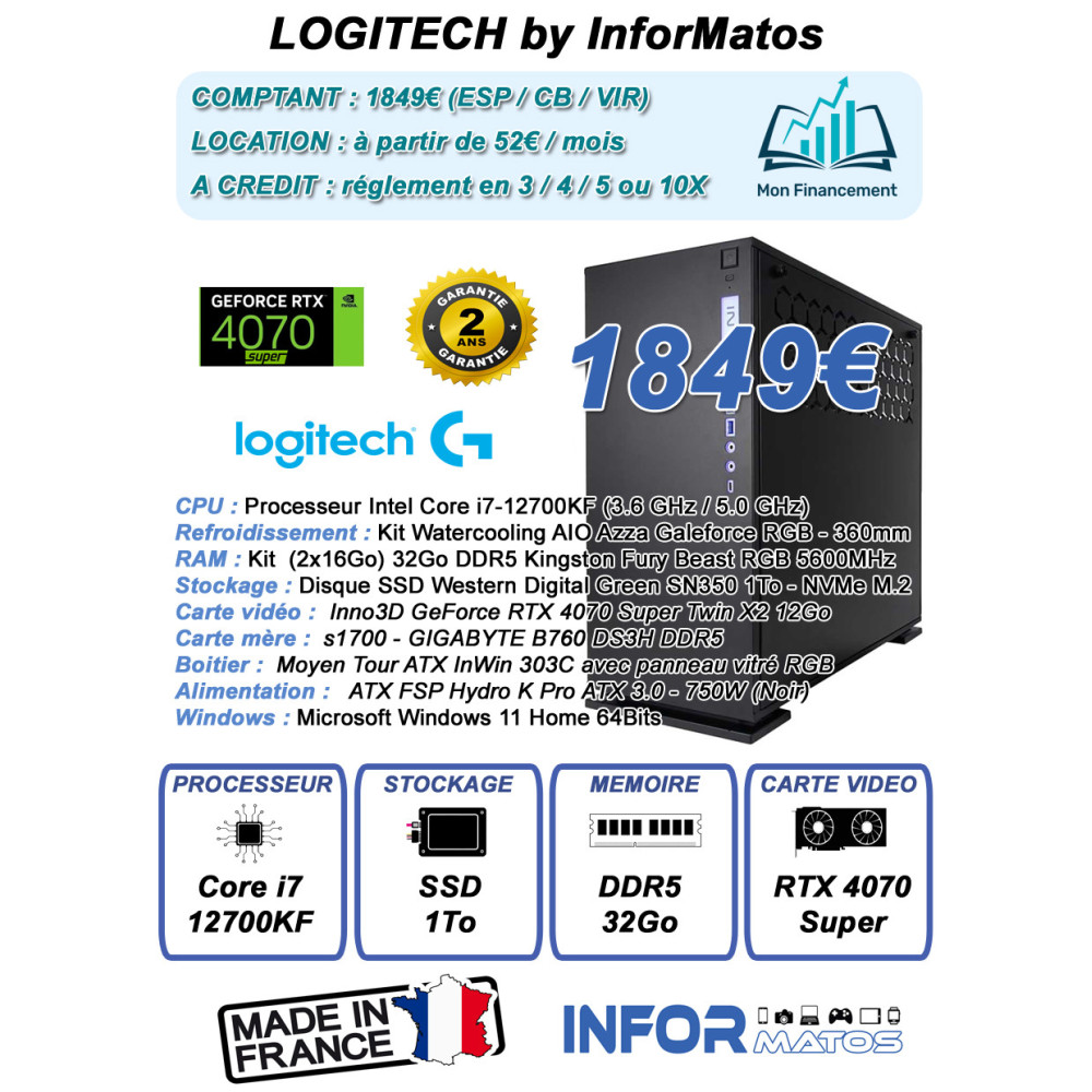 Ordinateur Gamer Logitech by InforMatos