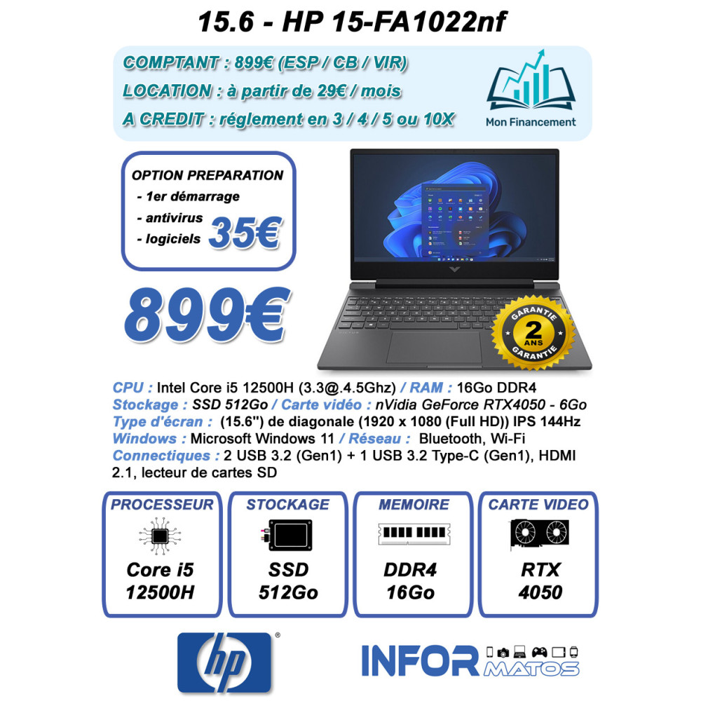 15.6 - HP 15-FA1022nf - LEC 15.6 - HP 15-FA1022nf - LEC
