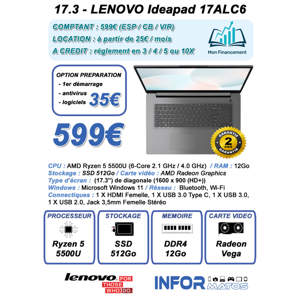 17.3 - Lenovo Ideapad 17ALC6 - DIS 17.3 - Lenovo Ideapad 17ALC6 - DIS