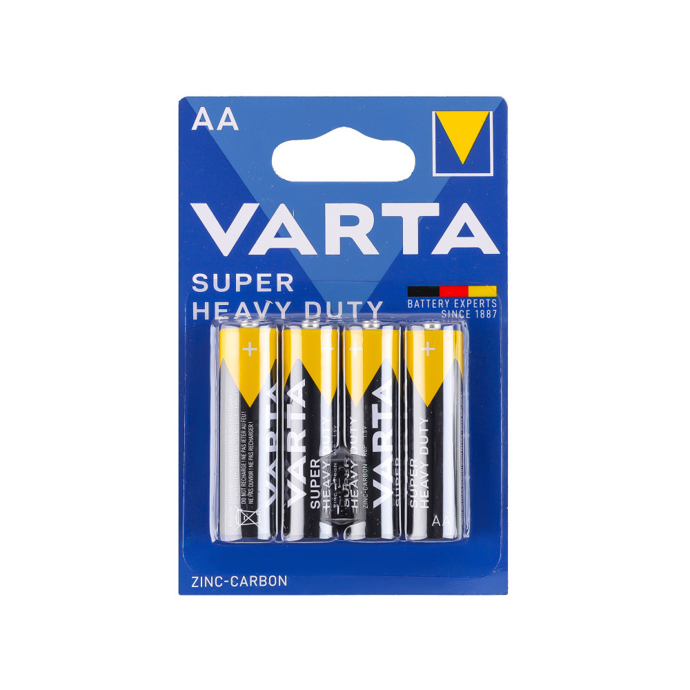 Lot de 4 piles Zinc Varta Super Heavy Duty type AA (LR6) 1,5V - 1FO Lot de 4 piles Zinc Varta Super Heavy Duty type AA (LR6) 1,5V - 1FO