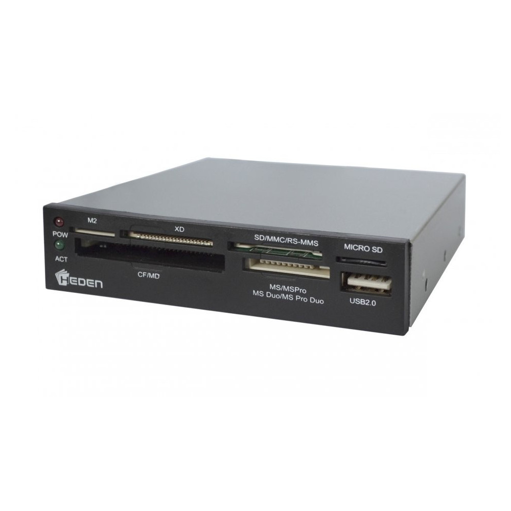 Lecteur de Cartes Heden 3.5" tout en 1 Interne + port USB - 1FO Lecteur de Cartes Heden 3.5" tout en 1 Interne + port USB - 1FO