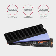 Dissipateur thermique pour SSD M.2 2280 Axagon CLR-M2L6 (Noir) - CLR-M2L6 - 1FO