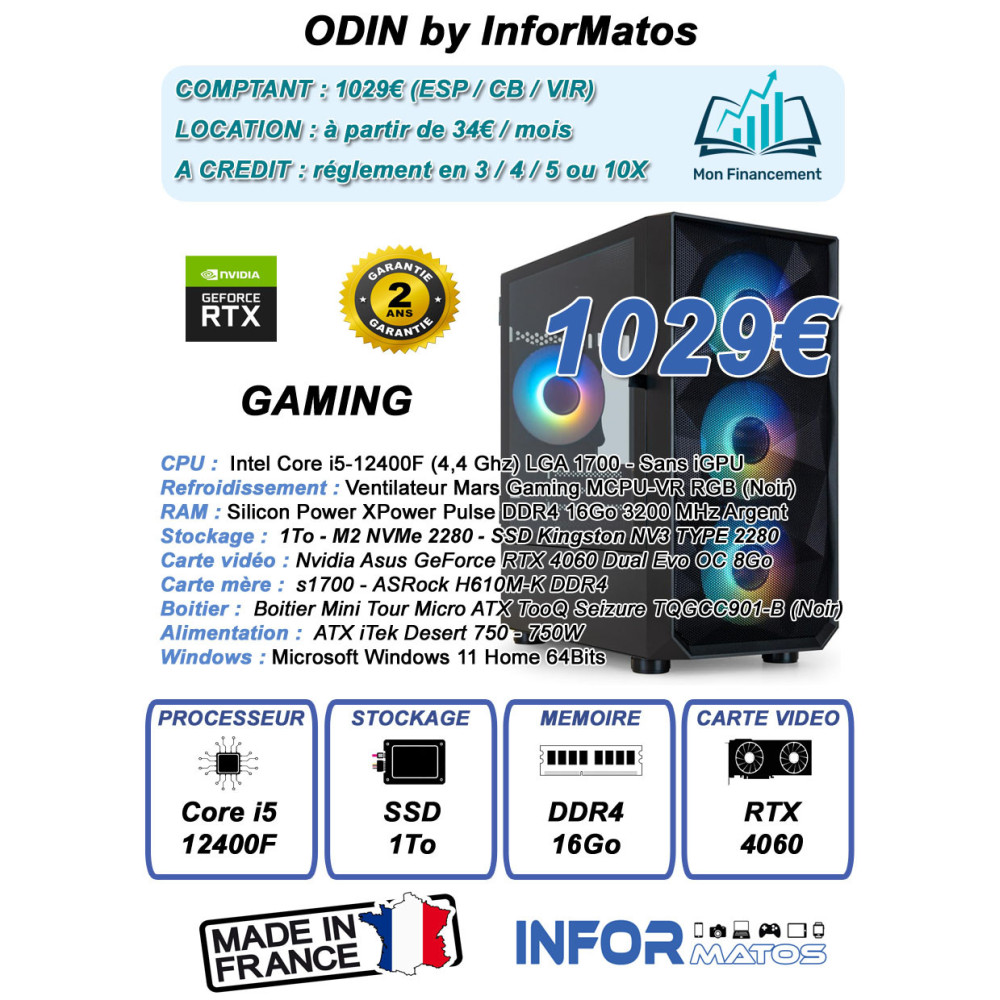 Ordinateur Gamer ODIN by InforMatos Ordinateur Gamer ODIN by InforMatos