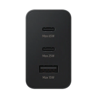 SAMSUNG Chargeur 65W 3 ports (USB-A + 2 USB-C) - UTO