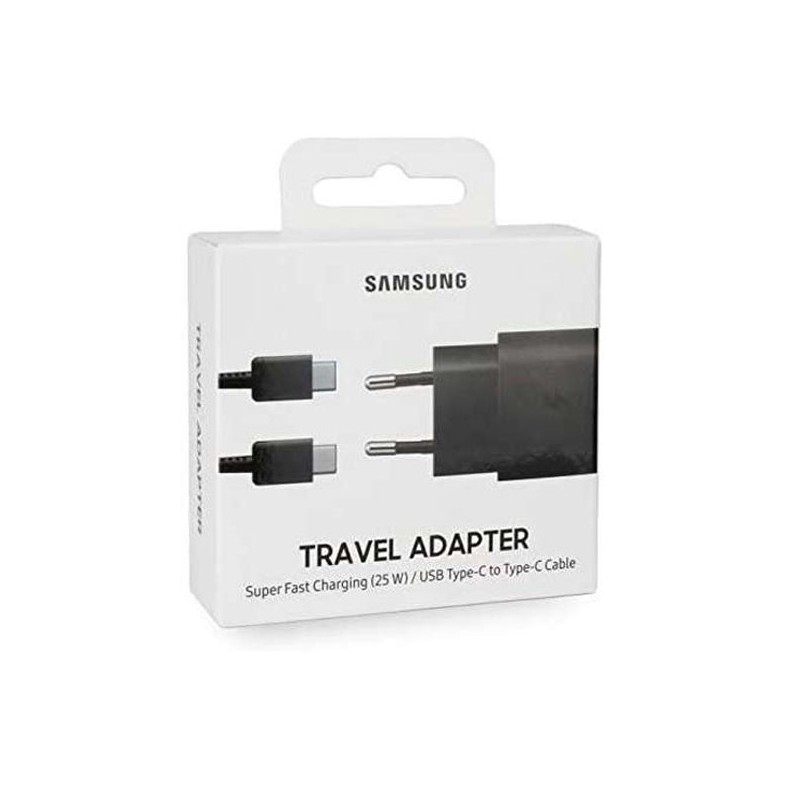 Samsung 25W Adaptateur Secteur USB-C (Officiel) + Câble USB-C (noir) - MOB