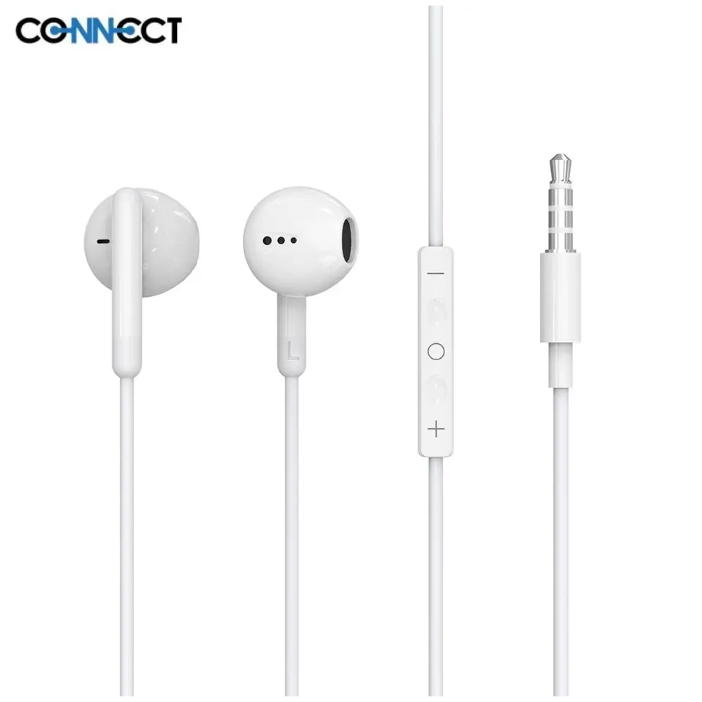 Écouteurs Filaires Jack 3.5mm CONNECT MC-EFBJ01 Blanc - MOB Écouteurs Filaires Jack 3.5mm CONNECT MC-EFBJ01 Blanc - MOB