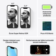 Apple iPhone 13 Mini - 128Go Blanc (Reconditionné excellent état) - DIS