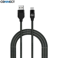 Câble Data USB vers USB-C CONNECT MC-CCN4 Nylon Tressé 15W (1m) Noir - MOB