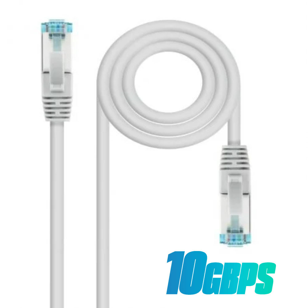 2m - Câble réseau RJ45 Catégorie 7 S-FTP Droit Nanocable (Gris) - 1FO