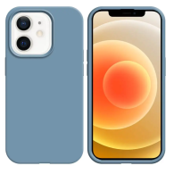 Coque Silicone Compatible pour Apple iPhone 12 Mini Bleu Acier - MOB