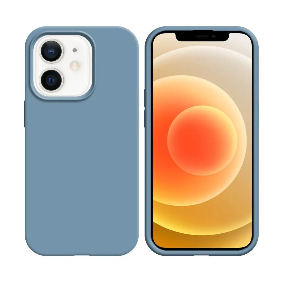 Coque Silicone Compatible pour Apple iPhone 12 Mini Bleu Acier - MOB Coque Silicone Compatible pour Apple iPhone 12 Mini Bleu Acier - MOB