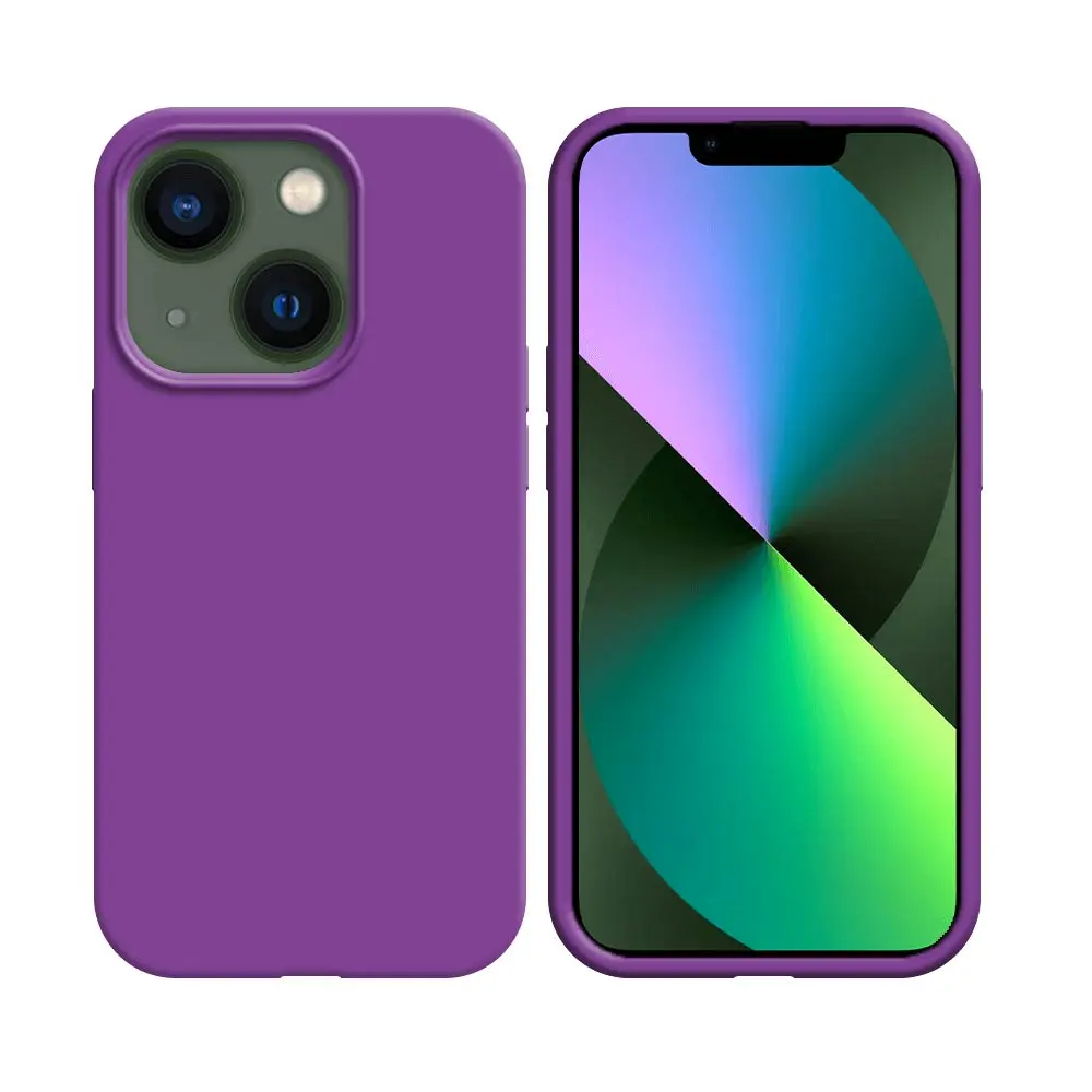 Coque Silicone Compatible pour Apple iPhone 13 Mini Mauve - MOB Coque Silicone Compatible pour Apple iPhone 13 Mini Mauve - MOB