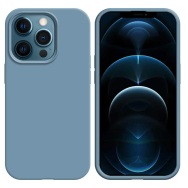 Coque Silicone Compatible pour Apple iPhone 13 Pro Max Bleu Acier - MOB