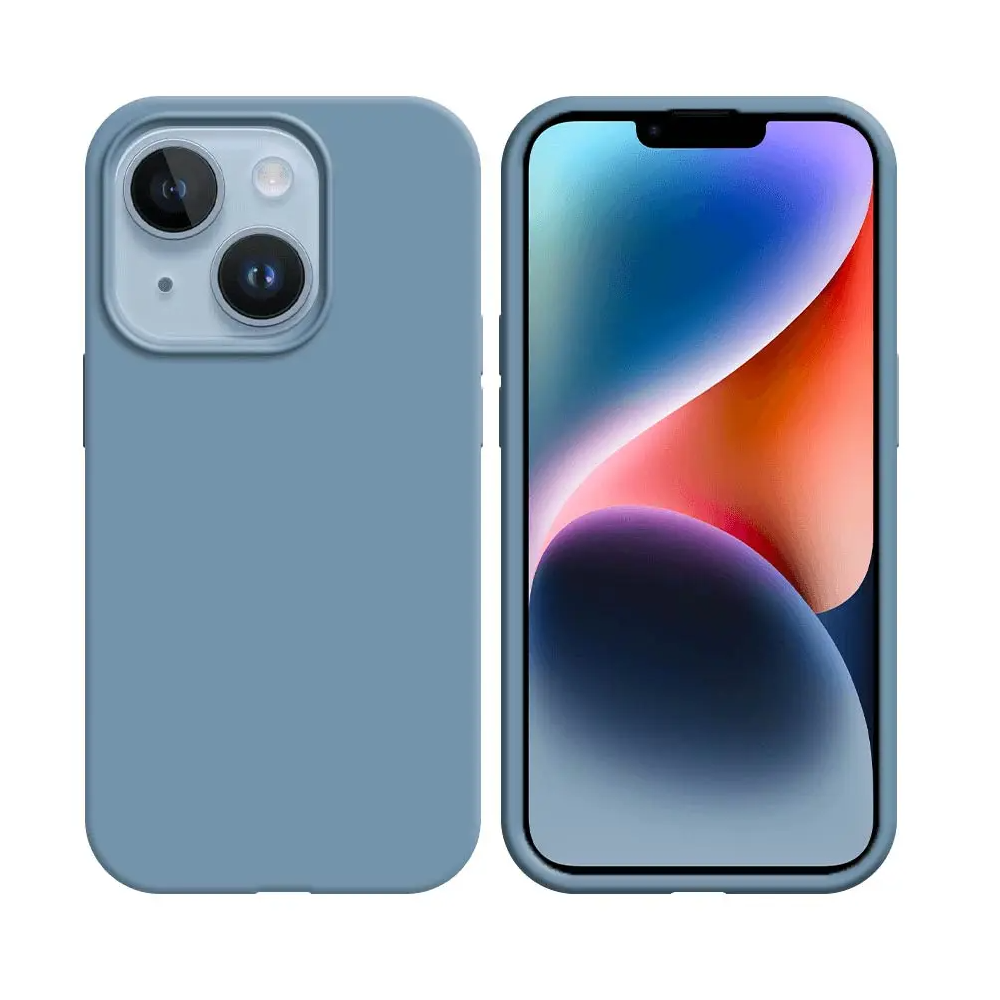 Coque Silicone Compatible pour Apple iPhone 14 Plus Bleu Acier - MOB Coque Silicone Compatible pour Apple iPhone 14 Plus Bleu Acier - MOB