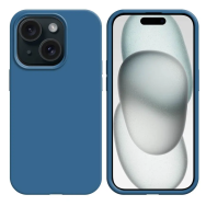 Coque Silicone Compatible pour Apple iPhone 15 Plus Bleu Marine - MOB