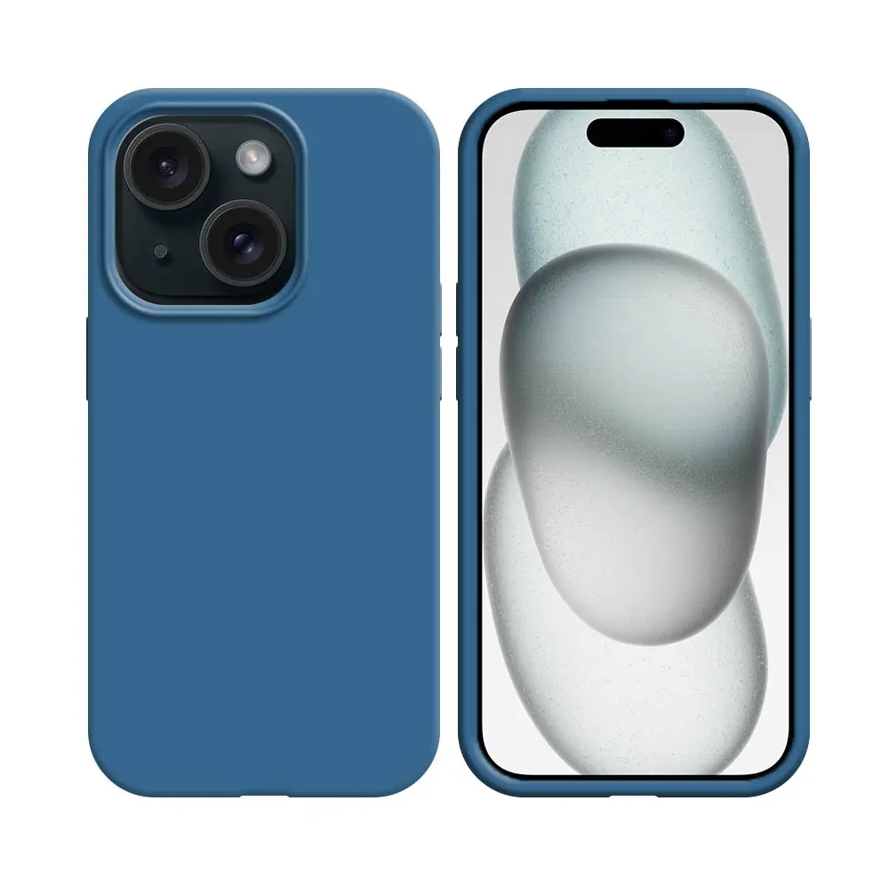 Coque Silicone Compatible pour Apple iPhone 15 Plus Bleu Marine - MOB Coque Silicone Compatible pour Apple iPhone 15 Plus Bleu Marine - MOB
