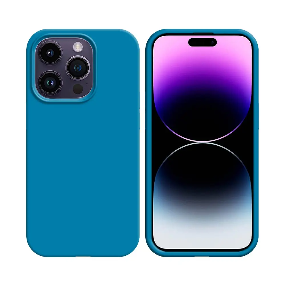 Coque Silicone Compatible pour Apple iPhone 15 Pro Max Bleu Ciel - MOB Coque Silicone Compatible pour Apple iPhone 15 Pro Max Bleu Ciel - MOB