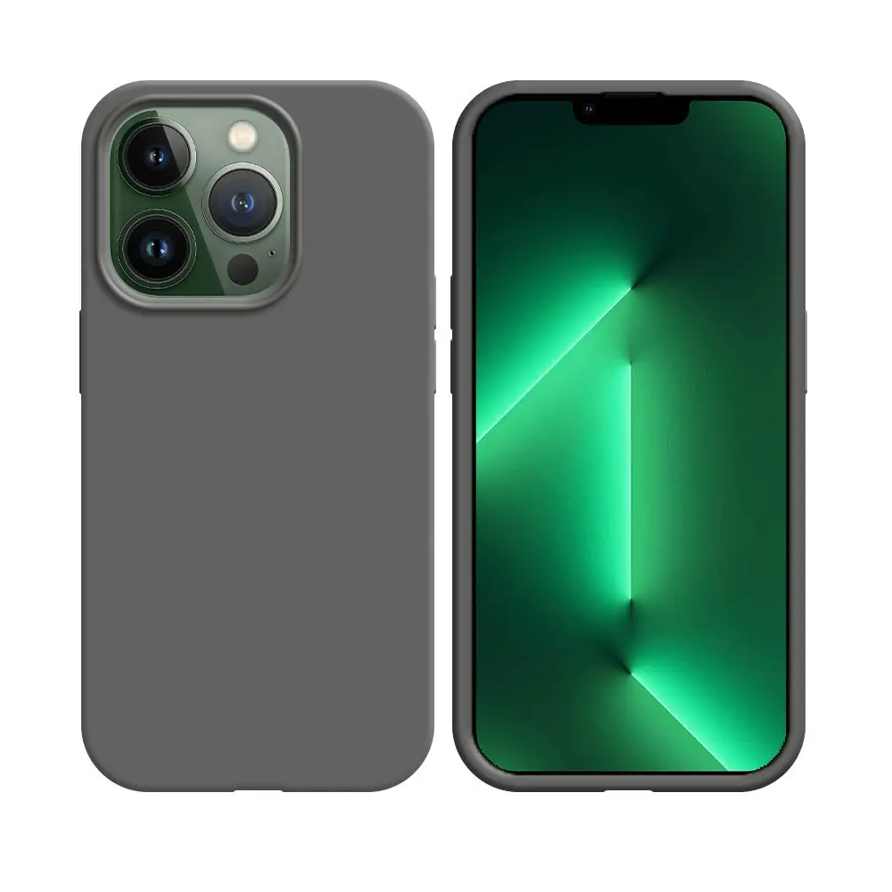 Coque Silicone Compatible pour Apple iPhone 15 Pro Max Gris Foncé - MOB Coque Silicone Compatible pour Apple iPhone 15 Pro Max Gris Foncé - MOB