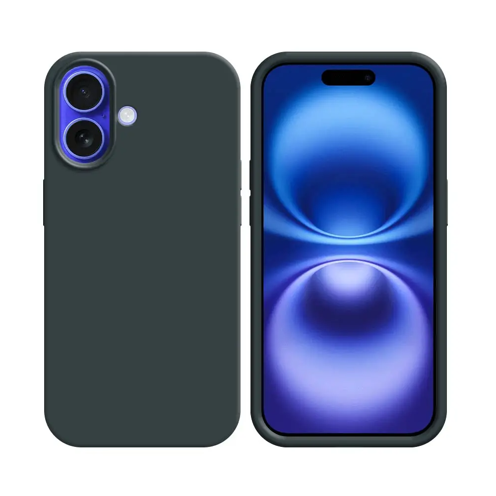 Coque Silicone Compatible pour Apple iPhone 16 Noir - MOB Coque Silicone Compatible pour Apple iPhone 16 Noir - MOB