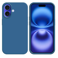 Coque Silicone Compatible pour Apple iPhone 16 Bleu marine - MOB