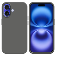 Coque Silicone Compatible pour Apple iPhone 16 Gris Foncé - MOB