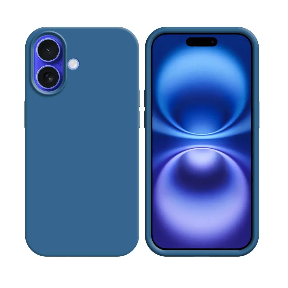 Coque Silicone Compatible pour Apple iPhone 16 Plus Bleu marine - MOB Coque Silicone Compatible pour Apple iPhone 16 Plus Bleu marine - MOB